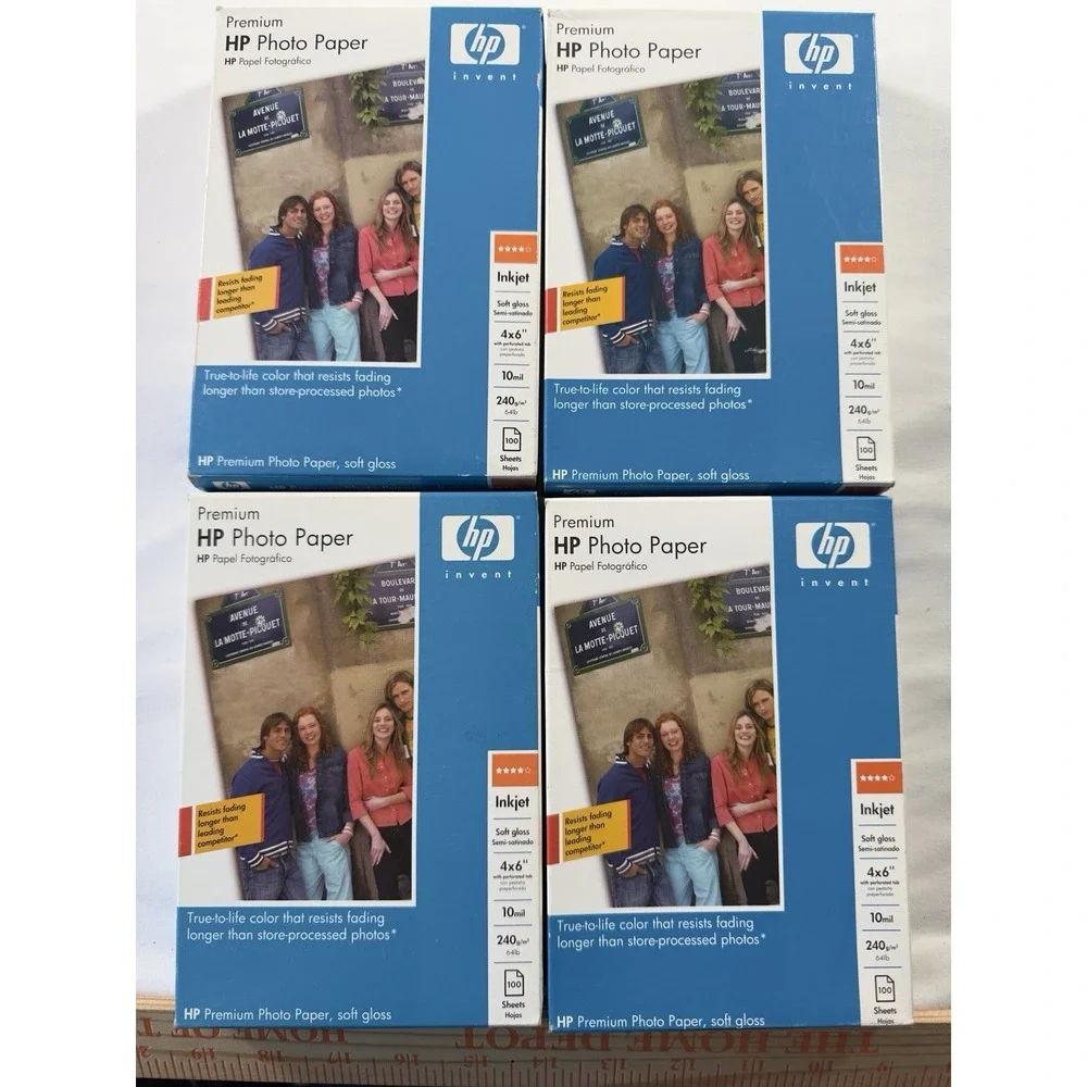 HP Premium Photo Paper 4x6‎ Lot of 4 Soft Gloss 100 Sheets 1 Glossy 60 Sheets